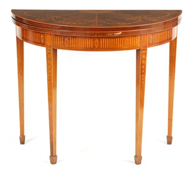 Lot 1054 - AN EDWARDIAN INLAID MAHOGANY SHERATON STYLE...