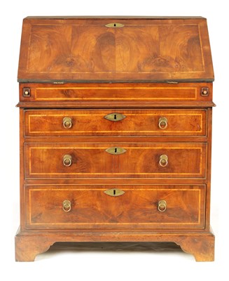 Lot 1060 - A WILLIAM AND MARY STYLE YEW-WOOD BUREAU with...