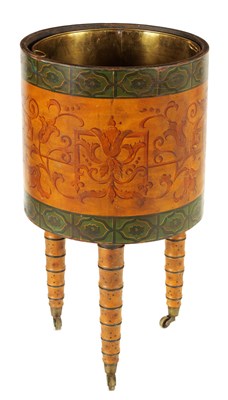 Lot 1075 - AN EARLY 19TH CENTURY TOLEWARE WINE COOLER...