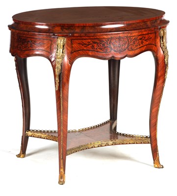 Lot 1078 - A VICTORIAN MARQUETRY INALID WALNUT OVAL...