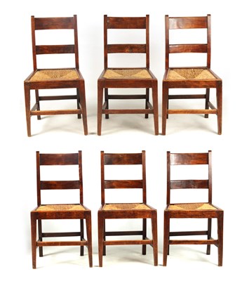 Lot 1100 - A SET OF SIX 19TH CENTURY COUNTRY FRUITWOOD...