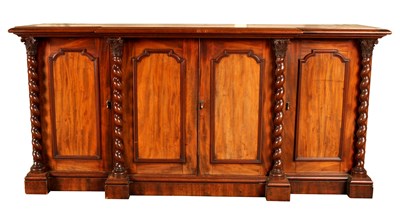 Lot 1105 - A 19TH CENTURY MAHOGANY BREAKFRONT...