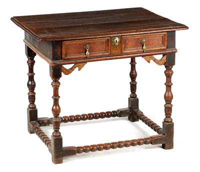 Lot 1110 - A 17TH CENTURY JOINED OAK SIDE TABLE with...