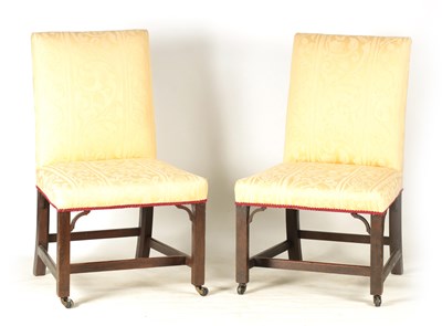 Lot 1115 - A PAIR OF GEORGE III MAHOGANY CHIPPENDALE...