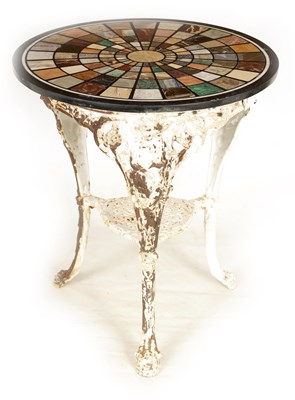 Lot 1129 - A 19TH CENTURY CAST IRON 'BRITTANIA' TABLE...