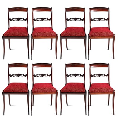 Lot 1130 - A SET OF EIGHT REGENCY ROSEWOOD DINING CHAIRS...