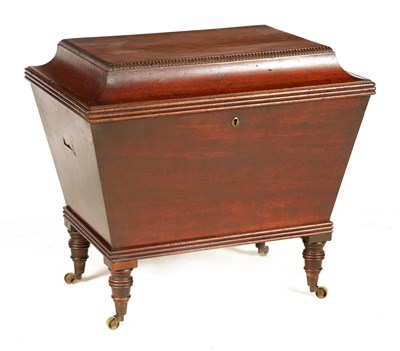 Lot 1134 - A REGENCY SARCOPHAGUS SHAPED MAHOGANY WINE...