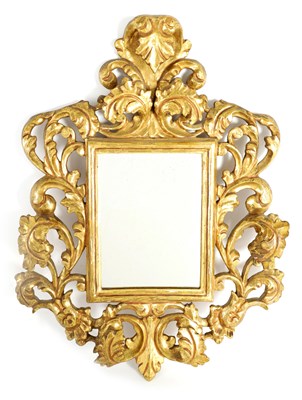 Lot 1136 - A 19TH CENTURY CARVED GILTWOOD FLORENTINE...