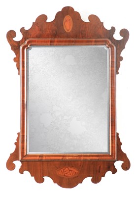 Lot 1141 - AN EARLY 19TH CENTURY FIGURED WALNUT HANGING...