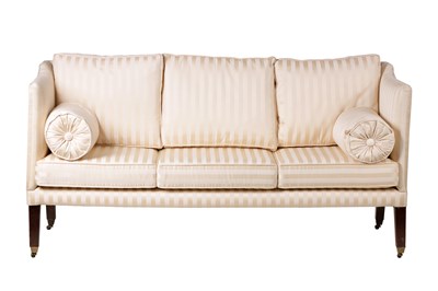 Lot 1142 - A GEORGE III MAHOGANY THREE SEATER SETTEE with...