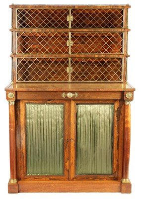 Lot 1146 - A REGENCY AND GILT BRASS MOUNTED SIDE CABINET...