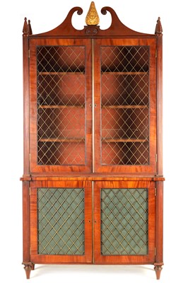 Lot 1147 - A REGENCY IRISH STYLE FIGURED MAHOGANY...