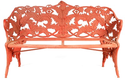 Lot 1162 - A 19TH CENTURY CAST IRON PAINTED GARDEN SEAT...