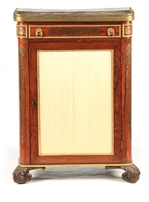 Lot 1167 - A FINE REGENCY BRASS INLAID ROSEWOOD SIDE...
