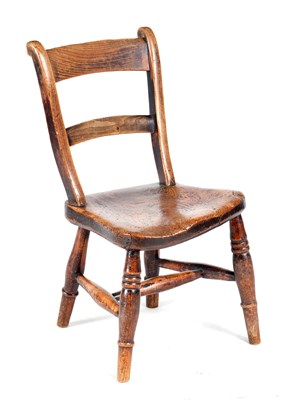 Lot 1169 - AN 18TH CENTURY ELM ‘OXFORD’ CHILD'S CHAIR...