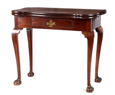 Lot 1175 - A GEORGE III MAHOGANY CHIPPENDALE STYLE FOLD...