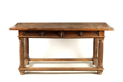 Lot 1178 - A 17TH CENTURY SPANISH WALNUT REFECTORY TABLE...