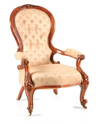 Lot 1183 - A MID 19TH CENTURY WALNUT UPHOLSTERED DRAWING...