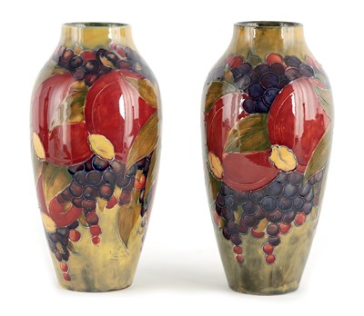 Lot 142 - A PAIR OF EARLY WILLIAM MOORCROFT BURSLEM...