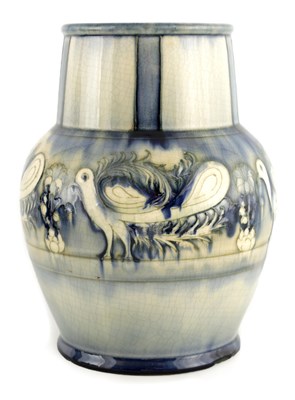 Lot 143 - AN UNUSUAL 1930S/40S MOORCROFT LARGE BULBOUS...