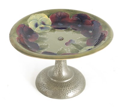 Lot 155 - A WILLIAM MOORCROFT TAZZA with sillustre...