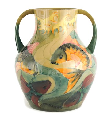 Lot 169 - A JOHN MOORCROFT GIANT TWO HANDLED TAPERING...