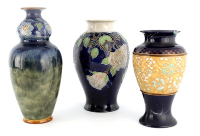 Lot 207 - A ROYAL DOULTON LARGE INVERTED BALUSTER VASE...