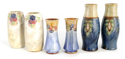 Lot 208 - A PAIR OF ROYAL DOULTON SLIGHTLY BULBOUS...