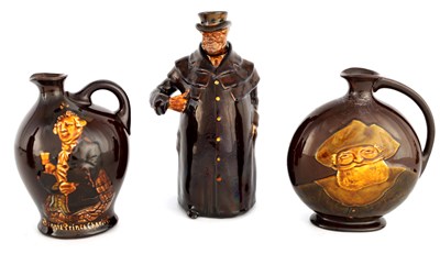 Lot 209 - A ROYAL DOULTON KINGSWARE BROWN GLAZED SPIRIT...
