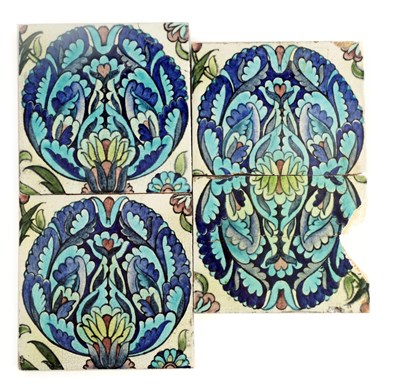 Lot 232 - A PAIR WILLIAM DE MORGAN PERSIAN COLOURED...