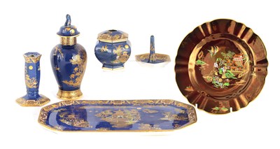 Lot 236 - A CARLTON WARE FIVE PIECE DRESSING TABLE SET...