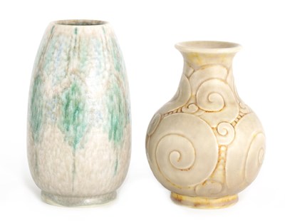 Lot 244 - A ROYAL LANCASTRIAN TAPERED OVOID VASE with...
