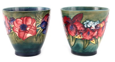 Lot 273 - A PAIR OF WALTER MOORCROFT TAPERING JARDINERES...
