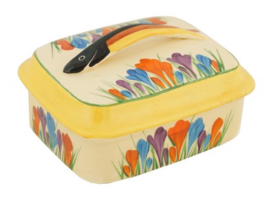 Lot 279 - A CLARICE CLIFF RECTANGULAR BOX AND COVER...