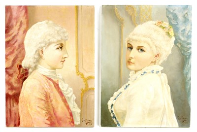 Lot 285 - A PAIR OF LATE 19TH CENTURY CERAMIC TILES BY...