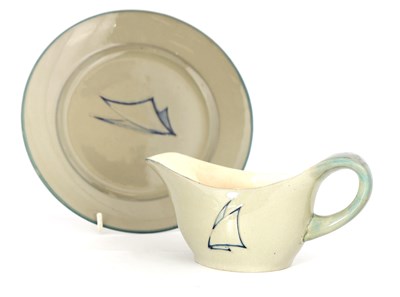 Lot 30 - A MOORCROFT PLATE AND MATCHING SAUCE BOAT...