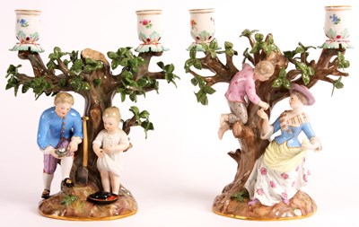 Lot 69 - A pair of late 19th Century Meissen two branch...