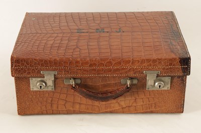 Lot 387 - A FINE VICTORIAN CROCODILE SKIN LADIES...