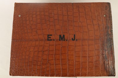 Lot 387 - A FINE VICTORIAN CROCODILE SKIN LADIES...
