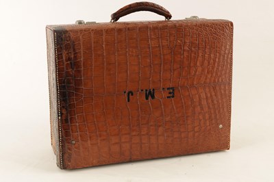 Lot 387 - A FINE VICTORIAN CROCODILE SKIN LADIES...