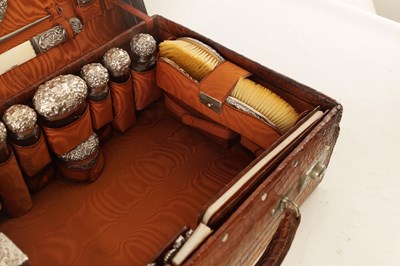 Lot 387 - A FINE VICTORIAN CROCODILE SKIN LADIES...