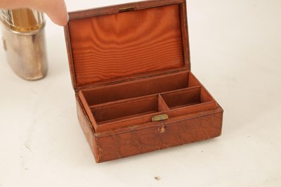 Lot 387 - A FINE VICTORIAN CROCODILE SKIN LADIES...