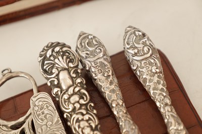 Lot 387 - A FINE VICTORIAN CROCODILE SKIN LADIES...