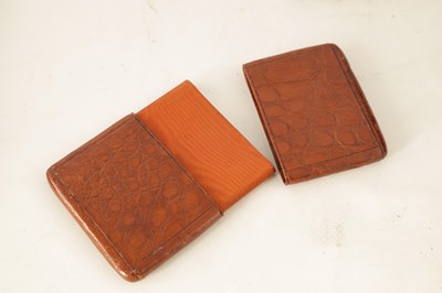 Lot 387 - A FINE VICTORIAN CROCODILE SKIN LADIES...