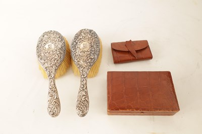 Lot 387 - A FINE VICTORIAN CROCODILE SKIN LADIES...