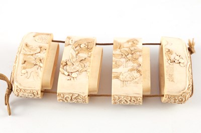 Lot 421 - A BEAUTIFULLY CARVED JAPANESE IVORY INRO...