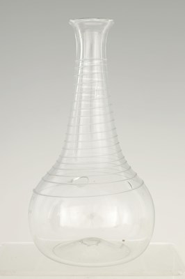 Lot 5 - AN 18TH CENTURY CLEAR GLASS DECANTER with...