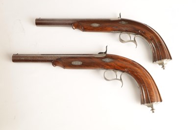 Lot 520 - A CASED PAIR OF MID 19TH CENTURY CONTINENTAL...