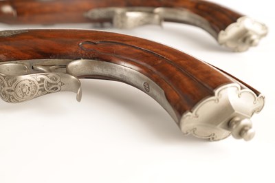 Lot 520 - A CASED PAIR OF MID 19TH CENTURY CONTINENTAL...