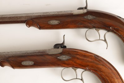 Lot 520 - A CASED PAIR OF MID 19TH CENTURY CONTINENTAL...